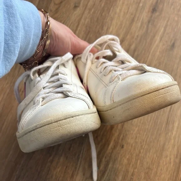 Veja Women's White Sneakers with Pink and Orange Accents - Picture 6 of 9